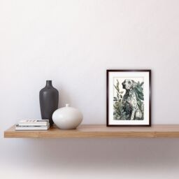 "Artery8 Wall Art Print Dalmatian Dog in Field Plants Modern Watercolour Artwork Framed 9X7 Inch in Brown - Size: W7"" x H9""" - thumbnail 2