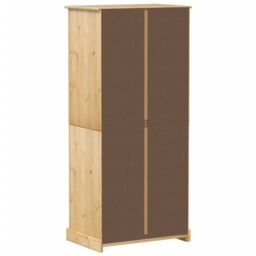 Berkfield Home Wardrobe Corona 76x50x170 cm Solid Wood Pine in Brown - Size: 76 x 50 x 170 cm - thumbnail 6