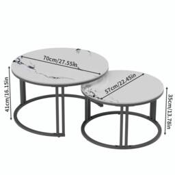 VOGREX Round Coffee Table High Gloss Living Room Sofa Center Side in White - Size: 100 cm x 80 cm