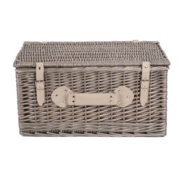 Red Hamper Wicker 51cm Antique Wash Picnic Basket in Grey - thumbnail 2