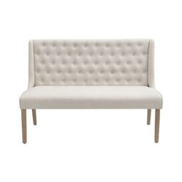 Living and Home Beige Upholstered Tufted Dining Bench 138cm - thumbnail 4