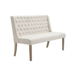 Living and Home Beige Upholstered Tufted Dining Bench 138cm - thumbnail 6