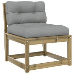 Berkfield Home Garden Sofa with Cushions Impregnated Wood Pine in Brown - thumbnail 2