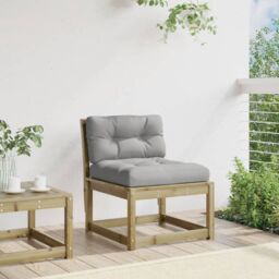 Berkfield Home Garden Sofa with Cushions Impregnated Wood Pine in Brown - thumbnail 3