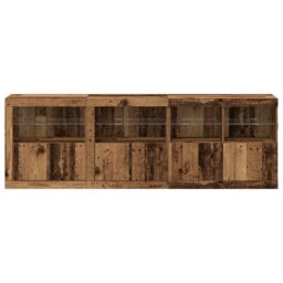 Berkfield Home Sideboard with LED Lights Old Wood 202x37x67 cm Engineered Wood in Brown - Size: 202 x 37 x 67 cm - thumbnail 5
