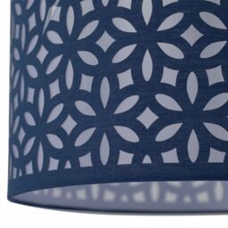 First Choice Lighting Chrome Tripod Table Lamp with Navy Blue Laser Cut Shade in Silver - thumbnail 5