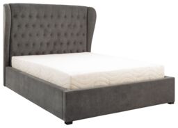 GFW Winged Headboard Ottoman Storage Bed in Dark Grey - Size: King - thumbnail 2