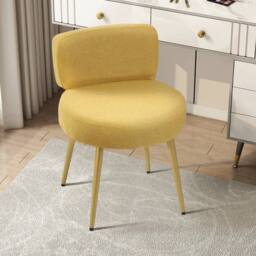 KORVIXA Yellow Linen Dressing Table Chair Bedroom - Size: 100 cm x 100 cm - thumbnail 4
