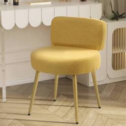 KORVIXA Yellow Linen Dressing Table Chair Bedroom - Size: 100 cm x 100 cm - thumbnail 3