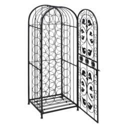 Berkfield Home Wine Rack for 45 Bottles Metal in Black - thumbnail 2