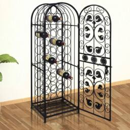 Berkfield Home Wine Rack for 45 Bottles Metal in Black - thumbnail 1