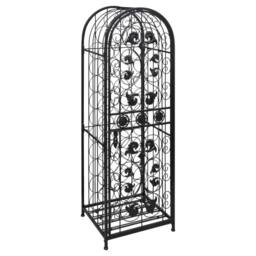 Berkfield Home Wine Rack for 45 Bottles Metal in Black - thumbnail 3