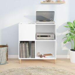 Berkfield Home Record Cabinet White 84.5x38x89 cm Engineered Wood - thumbnail 3