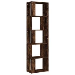Berkfield Home Book Cabinet Smoked Oak 45x24x160 cm Engineered Wood in Brown - Size: 45 x 24 x 160 cm - thumbnail 1