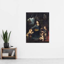 "Artery8 The Virgin of the Rocks da Vinci Vintage Wall Art Print Poster in Brown - Size: W12"" x H16""" - thumbnail 4