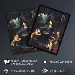 "Artery8 The Virgin of the Rocks da Vinci Vintage Wall Art Print Poster in Brown - Size: W12"" x H16""" - thumbnail 2
