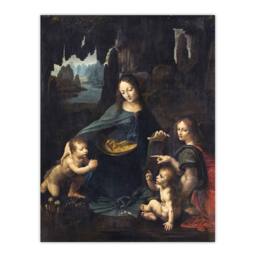 "Artery8 The Virgin of the Rocks da Vinci Vintage Wall Art Print Poster in Brown - Size: W12"" x H16""" - thumbnail 1