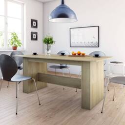 Berkfield Home Beautiful Dining Table Sonoma Oak 180x90x76 cm Engineered Wood in Light Oak - Size: 180 x 90 x 76 cm - thumbnail 2