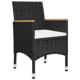 Berkfield Home Beautiful 5 Piece Garden Dining Set with Cushions Black