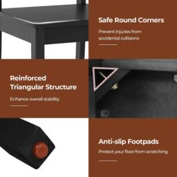 Costway 2PCS Wooden Dining Chair Armless Kitchen Chairs Side Chairs Cross Back in Black - thumbnail 4