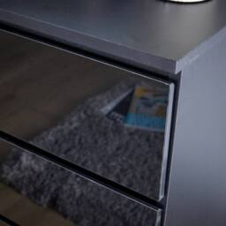 ERGOVEXA Black 5-Drawer High Gloss Chest Bedroom - thumbnail 4
