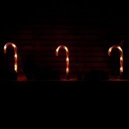 Samuel Alexander Set of 6 Light up Red & White Candy Cane Christmas Path Lights - thumbnail 5
