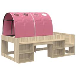 Berkfield Home Bed Frame with Tunnel 3 pcs Sonoma Oak & Pink Engineered Wood in Brown - thumbnail 3