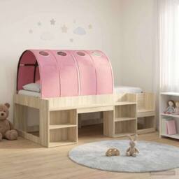 Berkfield Home Bed Frame with Tunnel 3 pcs Sonoma Oak & Pink Engineered Wood in Brown - thumbnail 1