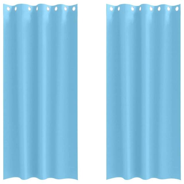 Berkfield Home Curtains with Curtains 2 pcs Light blue 260 x 140 cm Polyester - image 1
