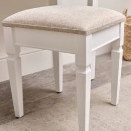 Melody Maison White Cushioned Dressing Table Stool - Daventry White Range - thumbnail 6
