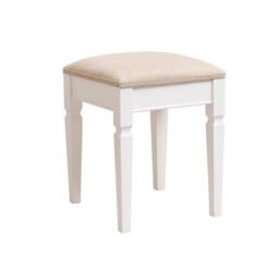 Melody Maison White Cushioned Dressing Table Stool - Daventry White Range