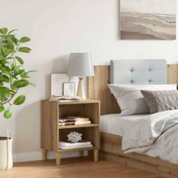 Berkfield Home Bedside Cabinet Artisan Oak 40x30x50 cm Engineered Wood in Brown - Size: 40 x 30 x 50 cm - thumbnail 3