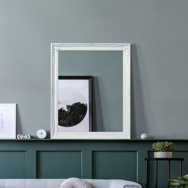 MirrorOutlet Fraser White Small Beaded Mirror 61cm x 51cm - Size: 1 Pack - image 1