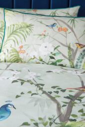 Soiree 'Peacock Jungle' 100% Cotton Sateen Duvet Cover Set in Green - Size: Super King - thumbnail 2