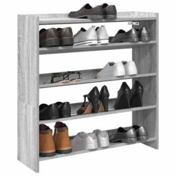 Berkfield Home Shoe Rack Grey Sonoma 80x25x81 cm Engineered Wood - Size: 80 x 25 x 81 cm - thumbnail 2