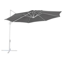 Wyld and Coco Garden Sun Parasol 295cm - Dark Grey Canopy White Pole 360° Swivel - thumbnail 2