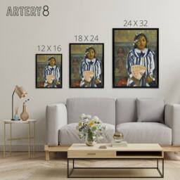 "Artery8 The Ancestors of Tehamana Paul Gauguin Framed Canvas Wall Art Print - Size: W12"" x H16""" - thumbnail 4