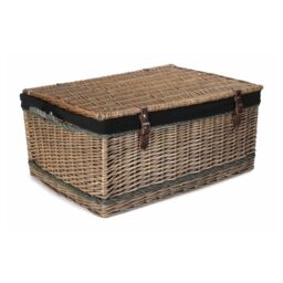 Red Hamper 72cm Antique Wash Rope Handled Trunk Picnic Basket in Taupe - thumbnail 2