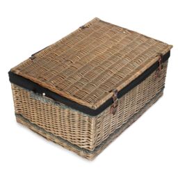 Red Hamper 72cm Antique Wash Rope Handled Trunk Picnic Basket in Taupe - thumbnail 5