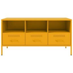 Berkfield Home TV Cabinet Mustard Yellow 100.5x39x50.5 cm Steel - thumbnail 6