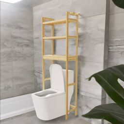 Pirlo Plush 3 Tier Bamboo Over Toilet Storage Unit in Brown - thumbnail 1
