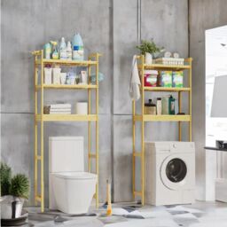 Pirlo Plush 3 Tier Bamboo Over Toilet Storage Unit in Brown - thumbnail 2