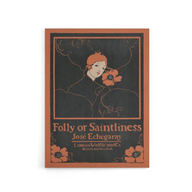 "Artery8 Folly or Saintliness Novel Book Cover Canvas Wall Art Print Reed in Black - Size: W18"" x H24""" - image 1