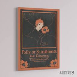 "Artery8 Folly or Saintliness Novel Book Cover Canvas Wall Art Print Reed in Black - Size: W18"" x H24""" - thumbnail 2