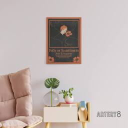 "Artery8 Folly or Saintliness Novel Book Cover Canvas Wall Art Print Reed in Black - Size: W18"" x H24""" - thumbnail 3