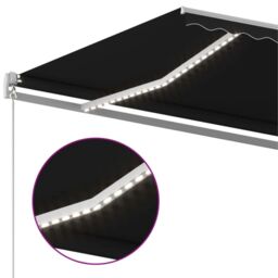 Berkfield Home Manual Retractable Awning with LED 400x300 cm Anthracite in Black - thumbnail 5