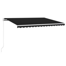 Berkfield Home Manual Retractable Awning with LED 400x300 cm Anthracite in Black - thumbnail 2