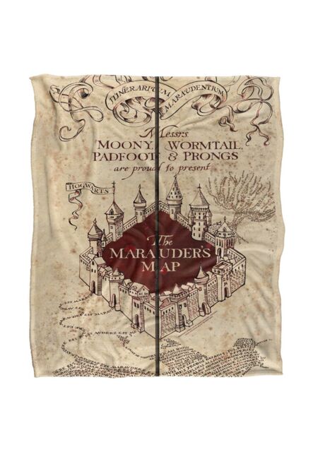 Warner Brothers Harry Potter Marauder's Map Blanket 152 x 127 cm in White - image 1