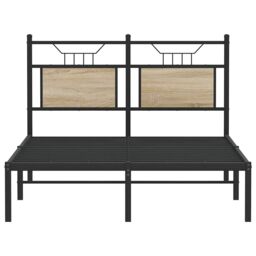 Berkfield Home Bed Frame without Mattress Sonoma Oak 120x190 cm Small Double Engineered Wood in Brown - thumbnail 6