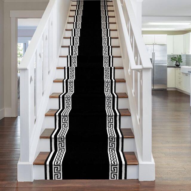 runrug Stair Runner Carpet for Staircases - Soft & Comfy, 9mm - 'Key' in Black - Size: 80 cm x 450 cm - image 1